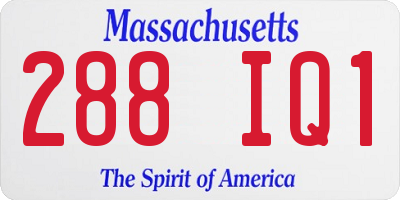 MA license plate 288IQ1