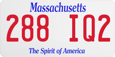 MA license plate 288IQ2