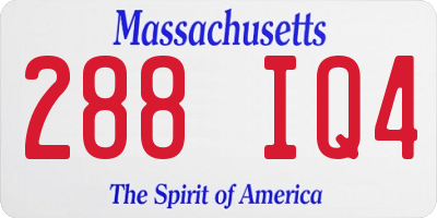 MA license plate 288IQ4