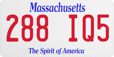 MA license plate 288IQ5