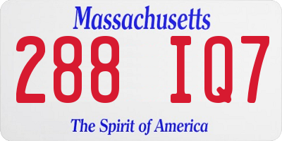 MA license plate 288IQ7