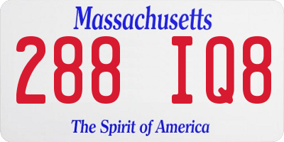 MA license plate 288IQ8