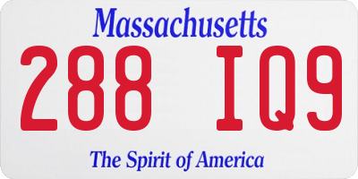 MA license plate 288IQ9