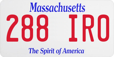 MA license plate 288IR0