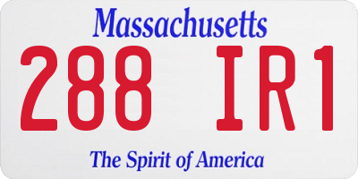 MA license plate 288IR1