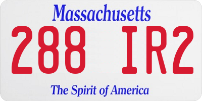 MA license plate 288IR2
