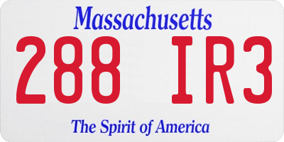 MA license plate 288IR3