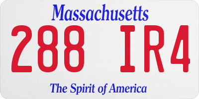 MA license plate 288IR4