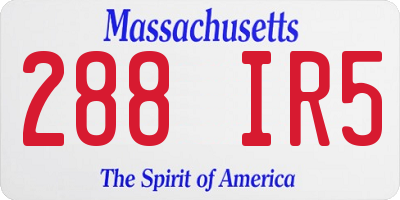 MA license plate 288IR5