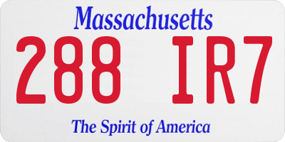 MA license plate 288IR7