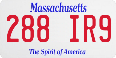 MA license plate 288IR9