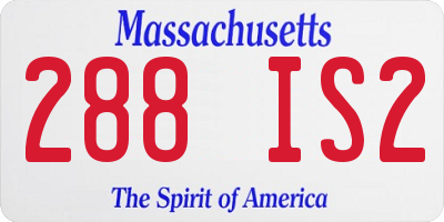 MA license plate 288IS2