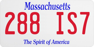 MA license plate 288IS7