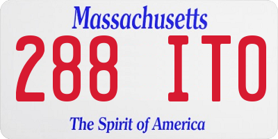 MA license plate 288IT0