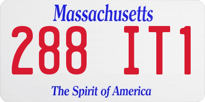 MA license plate 288IT1