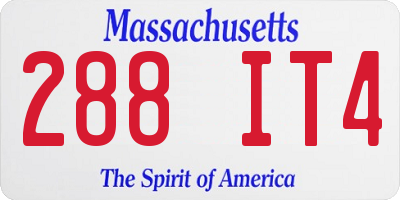 MA license plate 288IT4