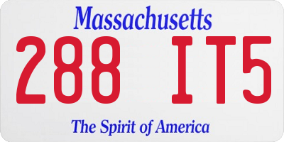 MA license plate 288IT5