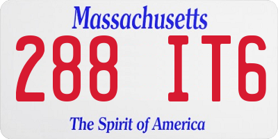 MA license plate 288IT6
