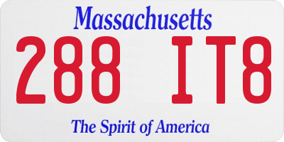 MA license plate 288IT8