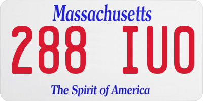 MA license plate 288IU0
