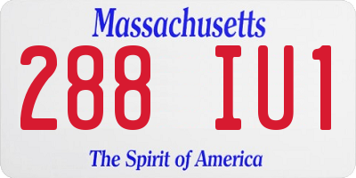 MA license plate 288IU1