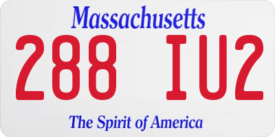 MA license plate 288IU2