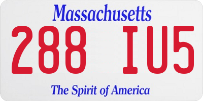 MA license plate 288IU5
