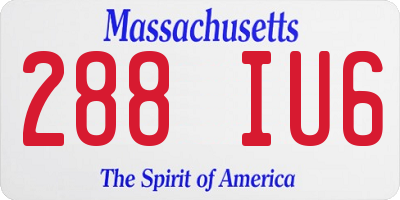 MA license plate 288IU6