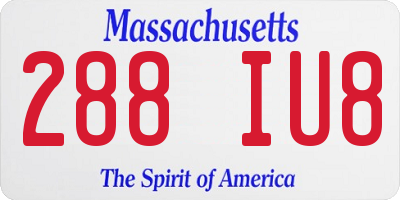 MA license plate 288IU8