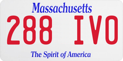 MA license plate 288IV0