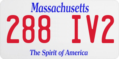 MA license plate 288IV2