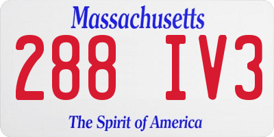MA license plate 288IV3