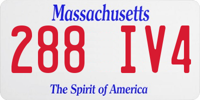 MA license plate 288IV4