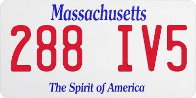 MA license plate 288IV5