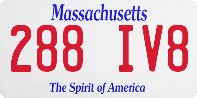 MA license plate 288IV8