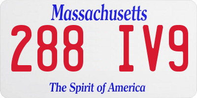 MA license plate 288IV9
