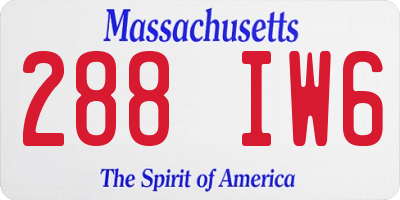 MA license plate 288IW6