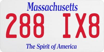 MA license plate 288IX8