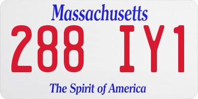 MA license plate 288IY1