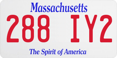 MA license plate 288IY2