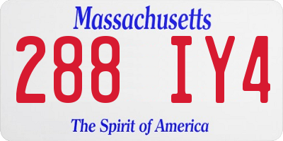 MA license plate 288IY4