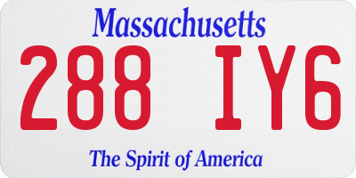 MA license plate 288IY6