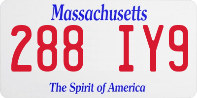 MA license plate 288IY9