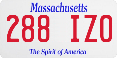 MA license plate 288IZ0