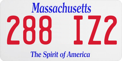 MA license plate 288IZ2