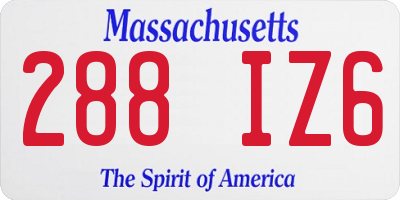 MA license plate 288IZ6