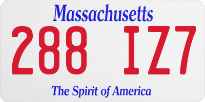 MA license plate 288IZ7