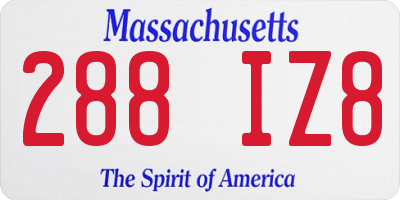 MA license plate 288IZ8