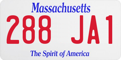 MA license plate 288JA1