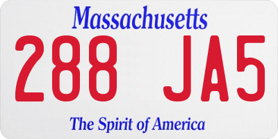 MA license plate 288JA5